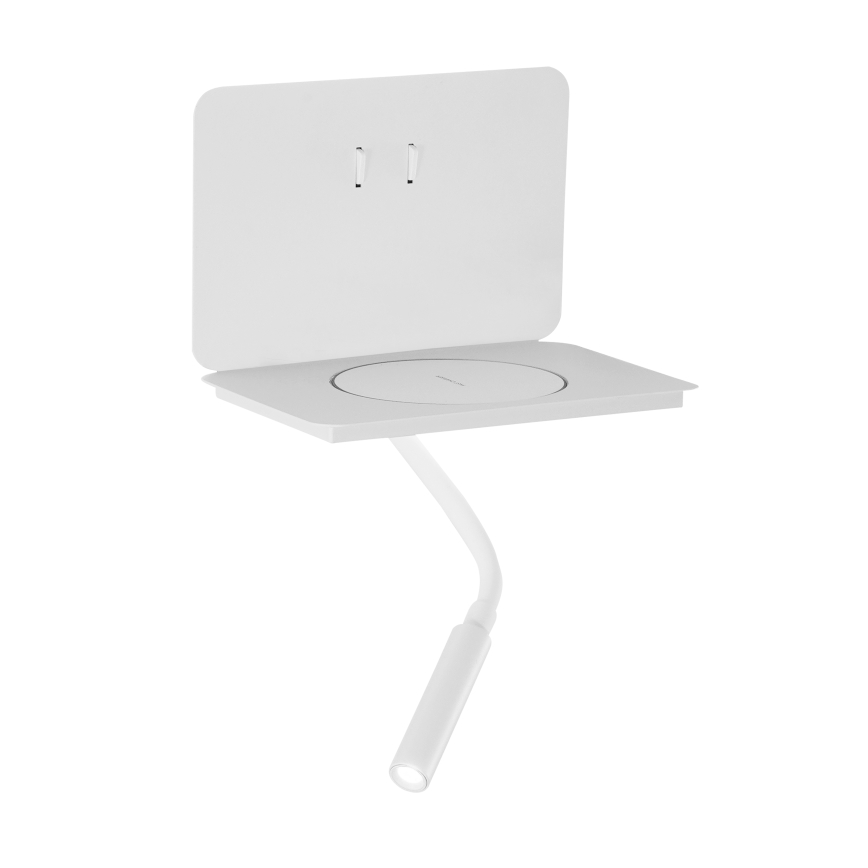 ONLI - LED fleksibilna namizna svetilka z polico in QI polnjenjem WIK LED/6,5W/230V + LED/3W bela