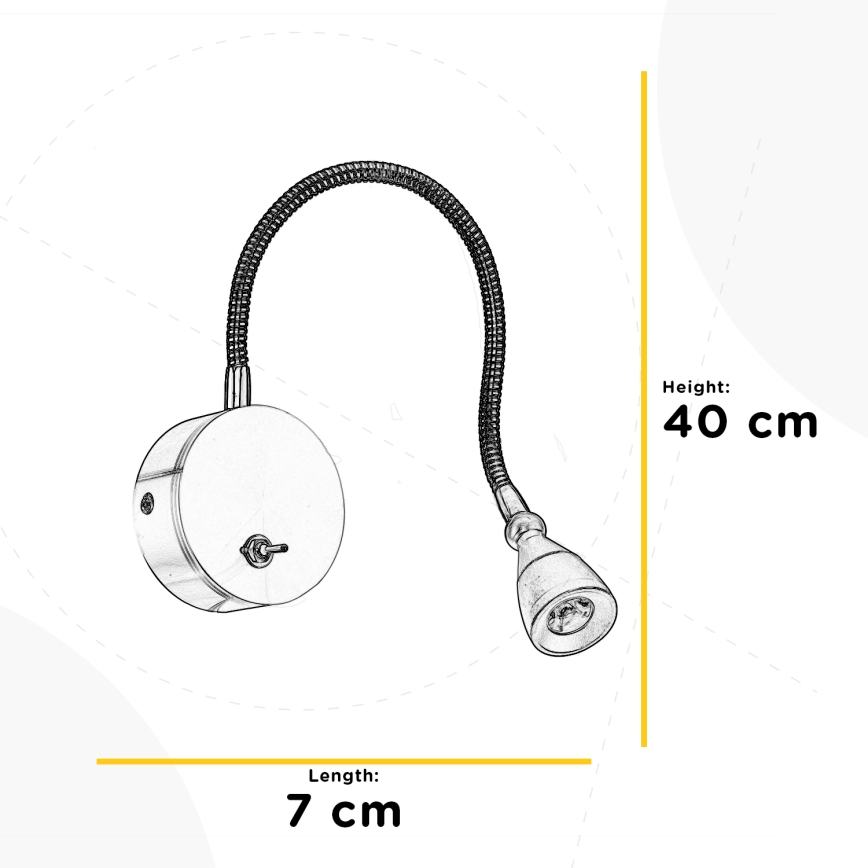 ONLI - LED Fleksibilni mala svetilka LEXI LED/1W/230V 4000K mat krom