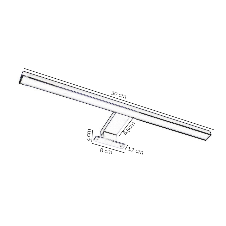 ONLI - LED Kopalniška luč za osvetlitev ogledala NEMO LED/4,5W/230V 4000K 30 cm IP44 sijajni krom