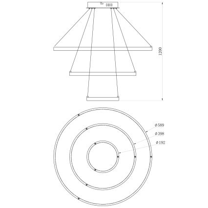 ONLI - LED lestenec na kablu NOELIA LED/40W/230V zlati