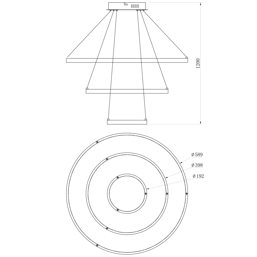 ONLI - LED lestenec na kablu NOELIA LED/40W/230V zlati
