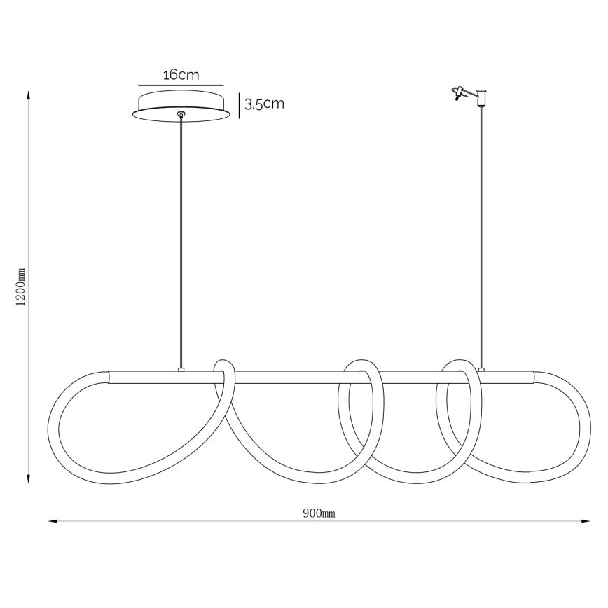 ONLI - LED Lestenec na vrvici AMANDA LED/40W/230V 4500K mat krom
