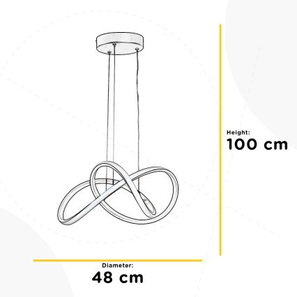 ONLI - LED Lestenec na vrvici DAFNE LED/30W/230W 4000K črna