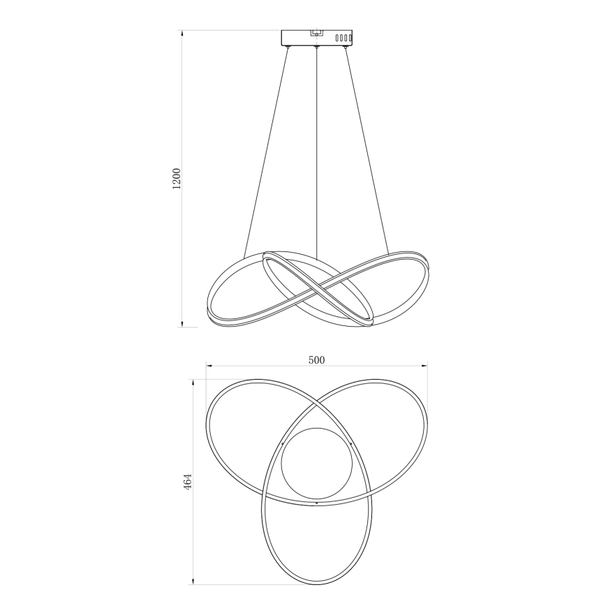 ONLI - LED Lestenec na vrvici DAFNE LED/30W/230W 4000K črna