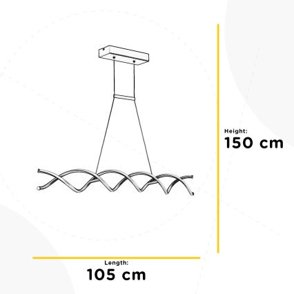 ONLI - LED Lestenec na vrvici DNA LED/24W/230V 4000K srebrna