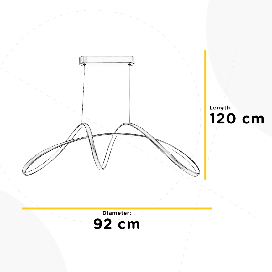 ONLI - LED Lestenec na vrvici INFINITY LED/50W/230V 4500K mat krom