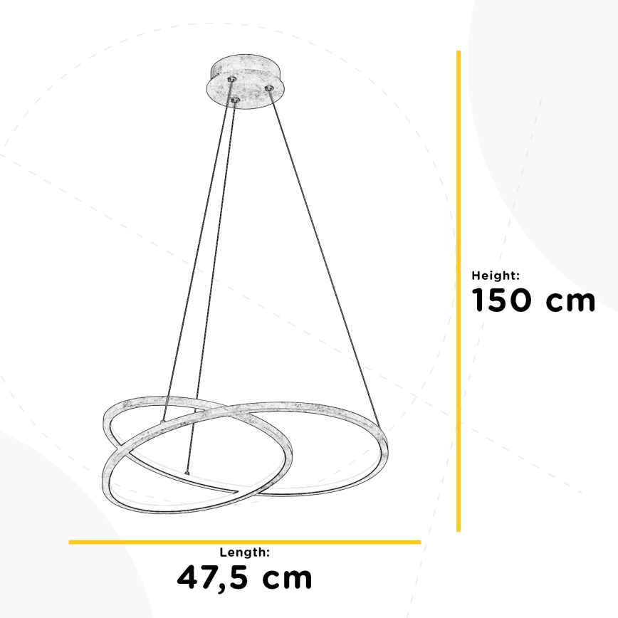 ONLI - LED Lestenec na vrvici LIBERTY LED/30W/230V 4000K zlata
