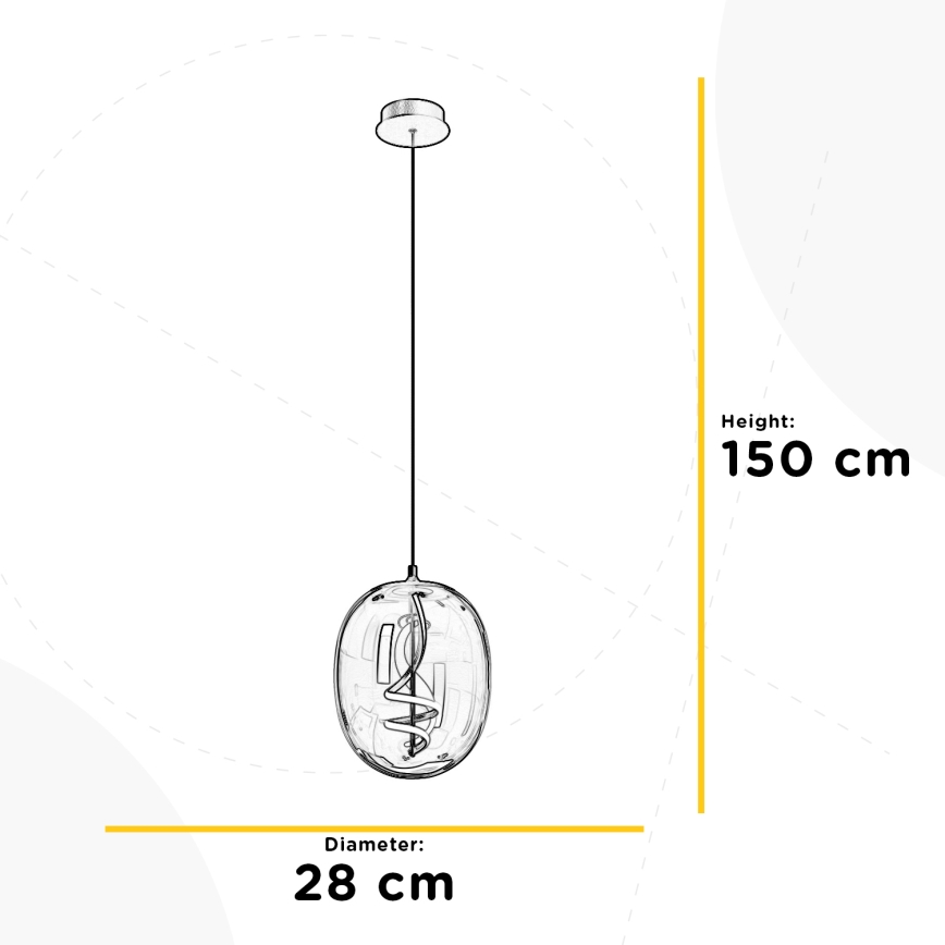 ONLI - LED Lestenec na vrvici LILLY LED/12W/230V 4000K črna