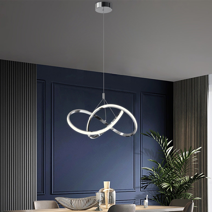 ONLI - LED Lestenec na vrvici LOOP LED/40W/230V 4000K sijajni krom