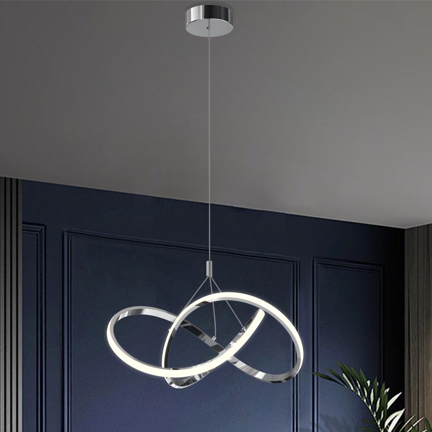 ONLI - LED Lestenec na vrvici LOOP LED/40W/230V 4000K sijajni krom
