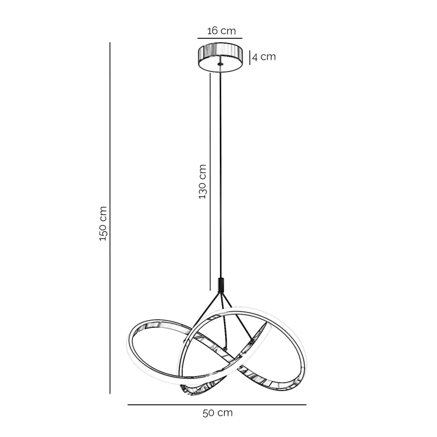 ONLI - LED Lestenec na vrvici LOOP LED/40W/230V 4000K sijajni krom