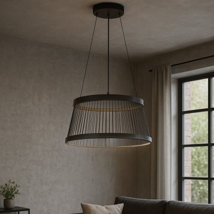 ONLI - LED Lestenec na vrvici MATE LED/40W/230V 4000K črna