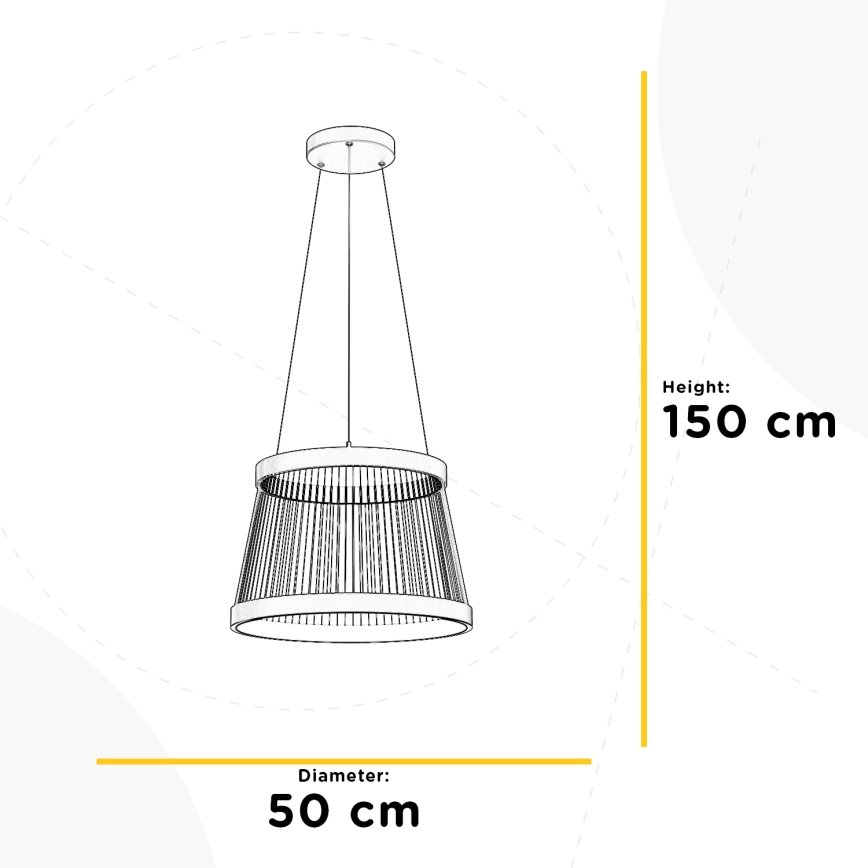 ONLI - LED Lestenec na vrvici MATE LED/40W/230V 4000K črna