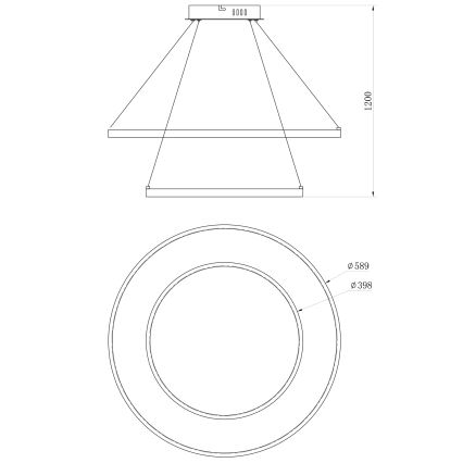 ONLI - LED lestenec na vrvici NOELIA LED/30W/230V črna