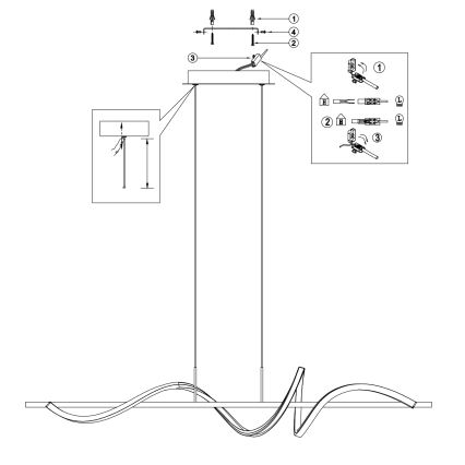ONLI - LED Lestenec na vrvici TWIST LED/30W/230V 4000K črna