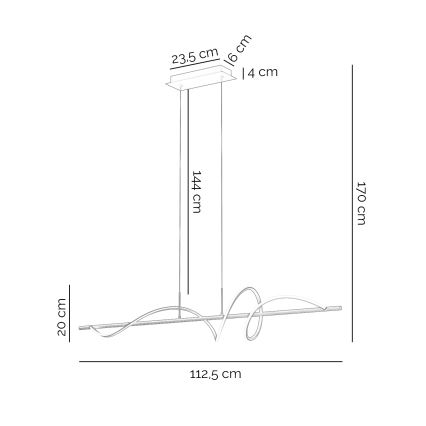 ONLI - LED Lestenec na vrvici TWIST LED/30W/230V 4000K črna