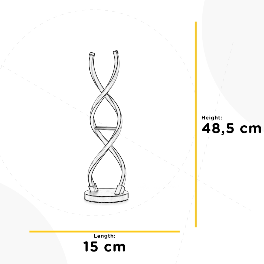ONLI - LED Namizna svetilka DNA LED/12W/230V 4000K 48,5 cm srebrna