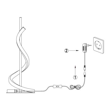 ONLI - LED Namizna svetilka TWIST LED/12W/230V 4000K 40 cm črna