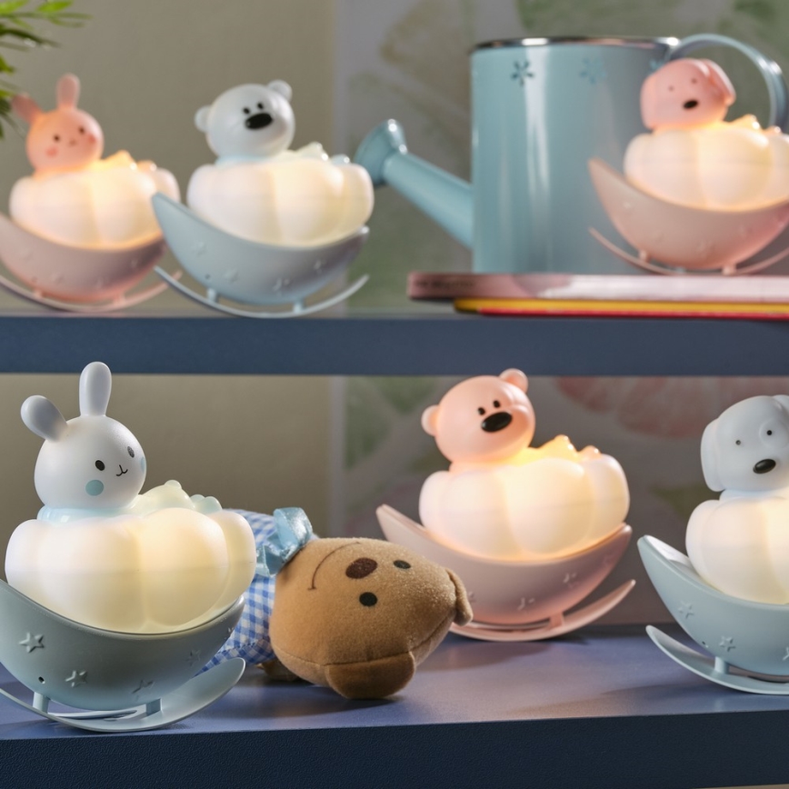 ONLI - LED polnilna otroška nočna lučka NUVOLINA LED/2,5W/5V 300 mAh pes/modra