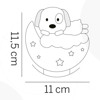 ONLI - LED polnilna otroška nočna lučka NUVOLINA LED/2,5W/5V 300 mAh pes/rožnata