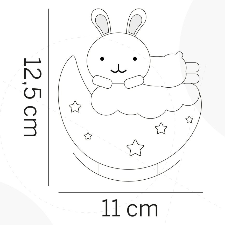 ONLI - LED Polnilna otroška nočna lučka NUVOLINA LED/2,5W/5V 300 mAh zajček/modra