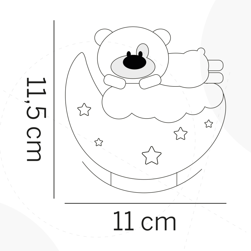 ONLI - LED Polnilna otroška nočna svetilka NUVOLINA LED/2,5W/5V 300 mAh medved/modra