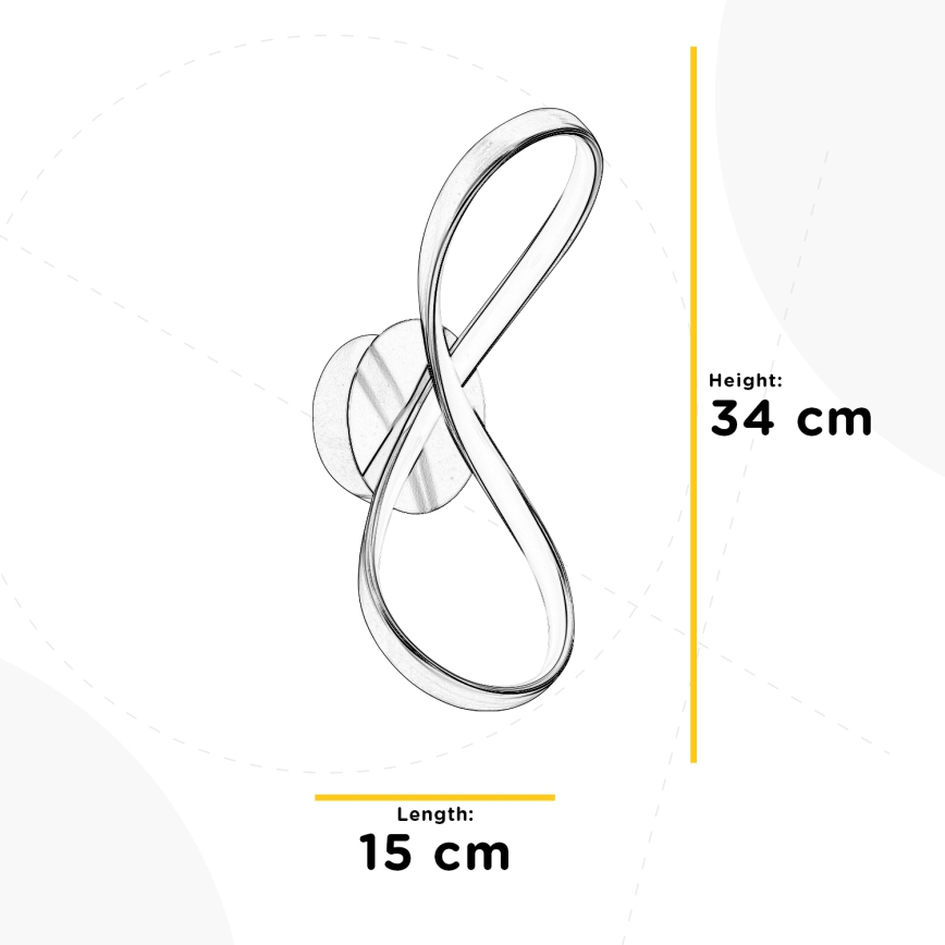 ONLI - LED Stenska svetilka INFINITY LED/15W/230V 4500K mat krom