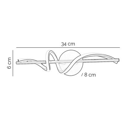ONLI - LED Stenska svetilka TWIST LED/25W/230V 4000K črna
