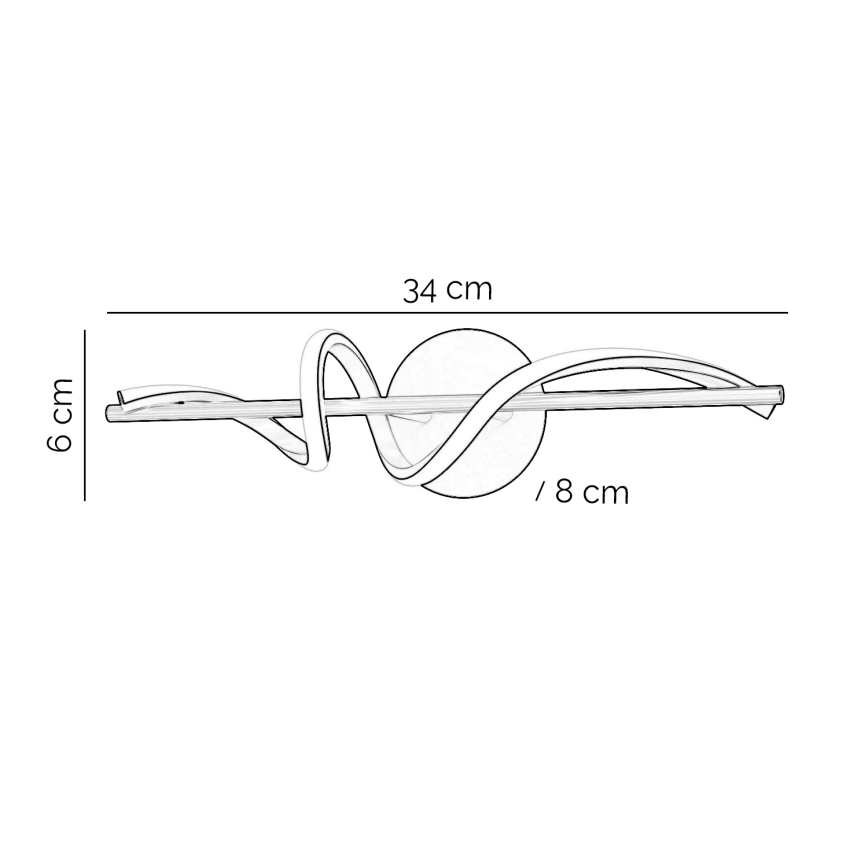 ONLI - LED Stenska svetilka TWIST LED/25W/230V 4000K črna