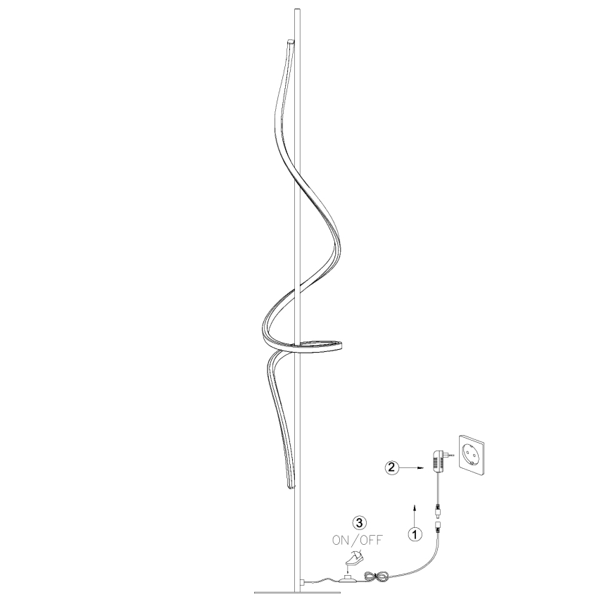 ONLI - LED Talna svetilka TWIST LED/24W/230V 4000K črna