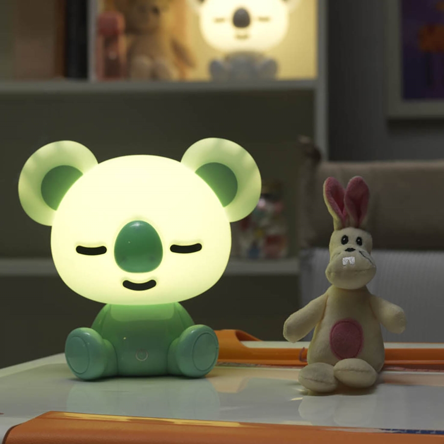 ONLI - LED otroška nočna lučka z nastavljivo svetlostjo PUPPIES LED/3W/230V 20 cm koala/zelena