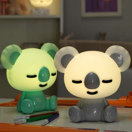 ONLI - LED otroška nočna lučka z nastavljivo svetlostjo PUPPIES LED/3W/230V 20 cm koala/zelena