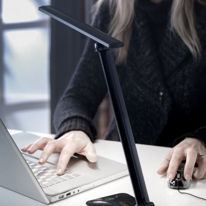 ONLI - LED Zatemnitvena namizna svetilka z USB priključkom DESKI LED/7W/230V 4000K črna