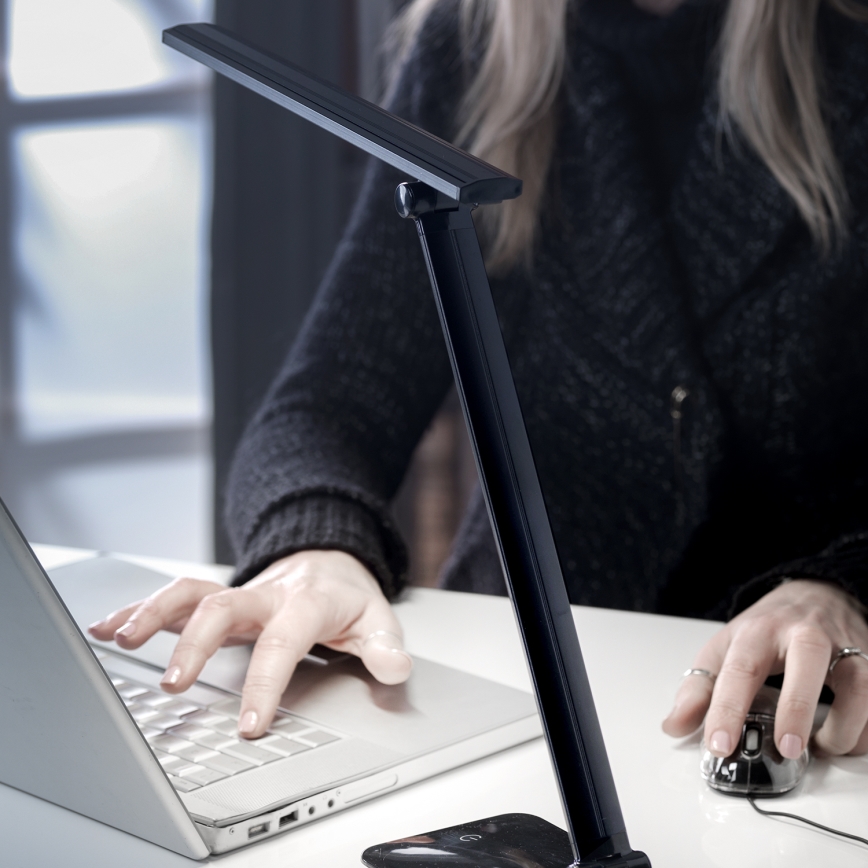 ONLI - LED Zatemnitvena namizna svetilka z USB priključkom DESKI LED/7W/230V 4000K črna