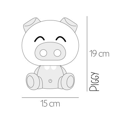 ONLI - LED zatemnjevalna otroška nočna lučka PUPPIES LED/3W/230V 19 cm prašiček/rumena