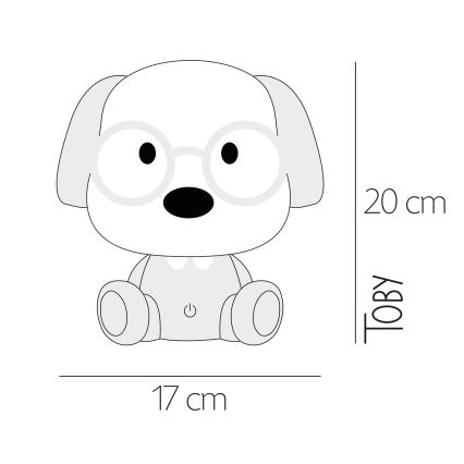 ONLI - LED zatemnjiva otroška nočna lučka PUPPIES LED/3W/230V 20 cm pes/roza
