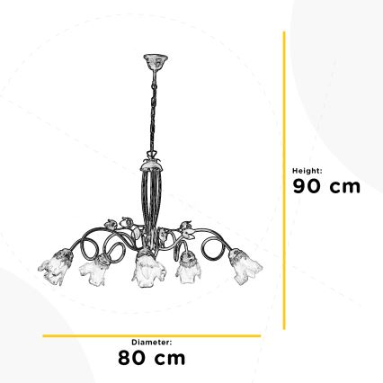 ONLI - Lestenec na verigi ARIANNA 5xE14/6W/230V