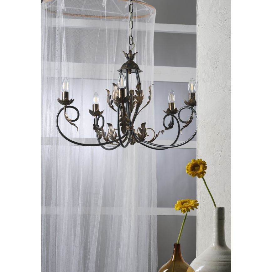 ONLI - Lestenec na verigi GRETEL 5xE14/6W/230V