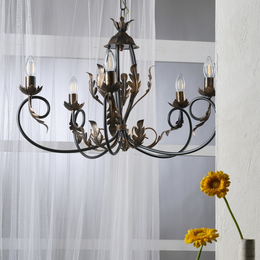 ONLI - Lestenec na verigi GRETEL 5xE14/6W/230V