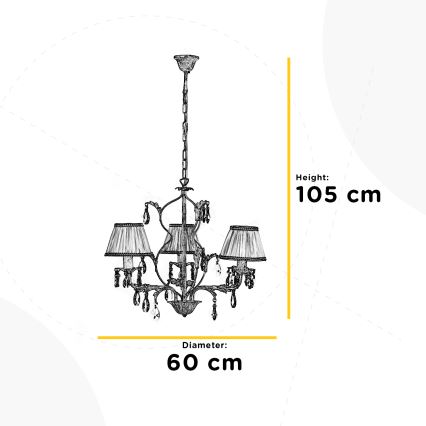 ONLI - Lestenec na verigi KAREN 3xE14/6W/230V bela