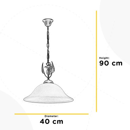 ONLI - Lestenec na verigi MIRA 1xE27/22W/230V pr. 40 cm