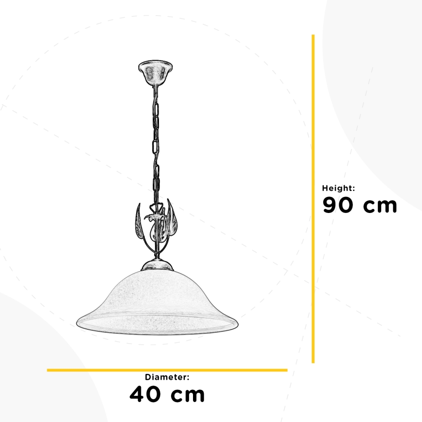 ONLI - Lestenec na verigi MIRA 1xE27/22W/230V pr. 40 cm