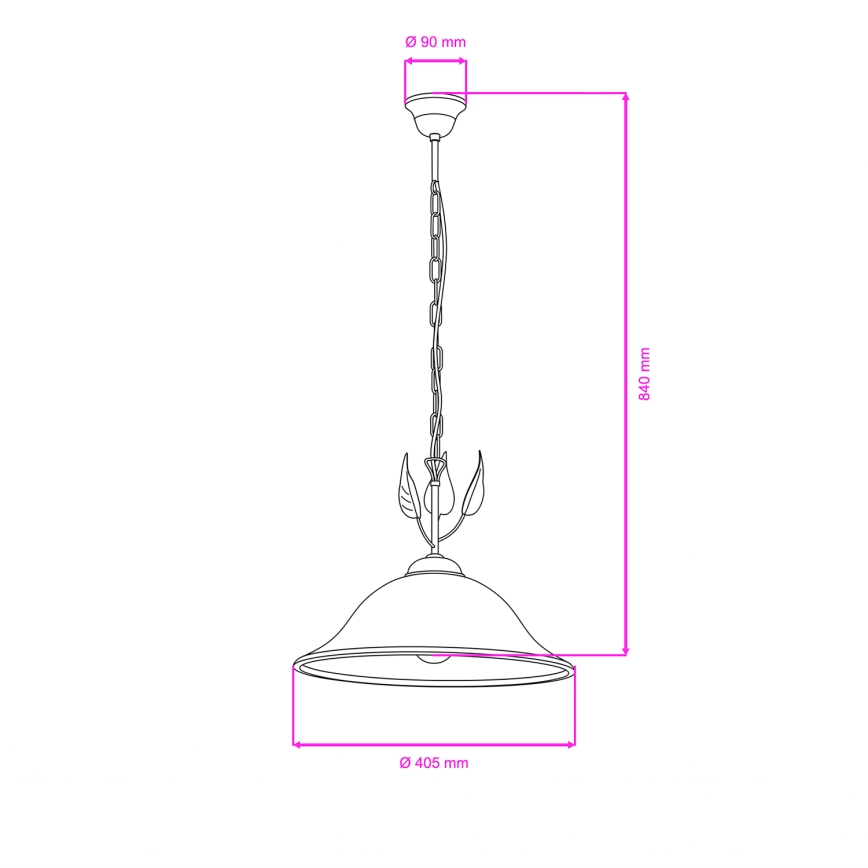 ONLI - Lestenec na verigi MIRA 1xE27/22W/230V pr. 40 cm