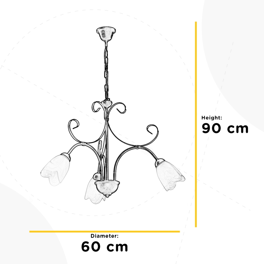 ONLI - Lestenec na verigi ODINO 3xE14/6W/230V