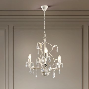 ONLI - Lestenec na verigi TERESA 3xE14/6W/230V v beli barvi