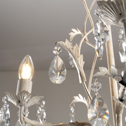 ONLI - Lestenec na verigi TERESA 3xE14/6W/230V v beli barvi