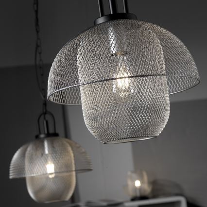 ONLI - Lestenec na verigi ZAIR 1xE27/22W/230V črna/srebrna