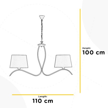 ONLI - Lestenec na verigi ZEN 2xE27/22W/230V