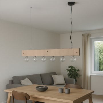 ONLI - Lestenec na vrvici ARGO 6xE27/22W/230V bež