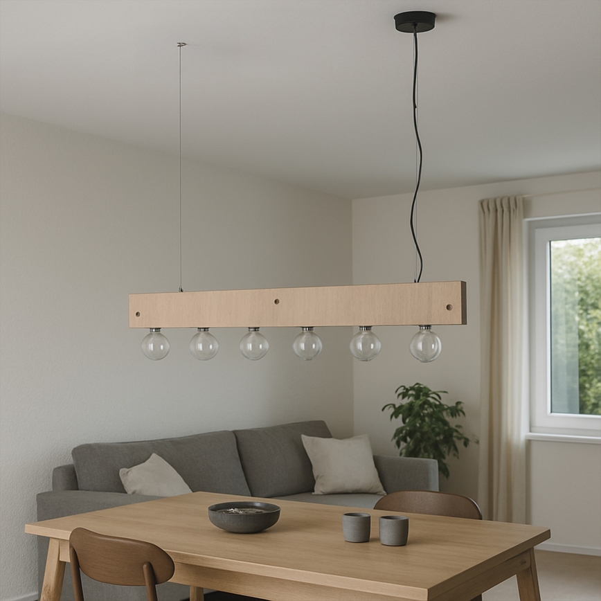 ONLI - Lestenec na vrvici ARGO 6xE27/22W/230V bež